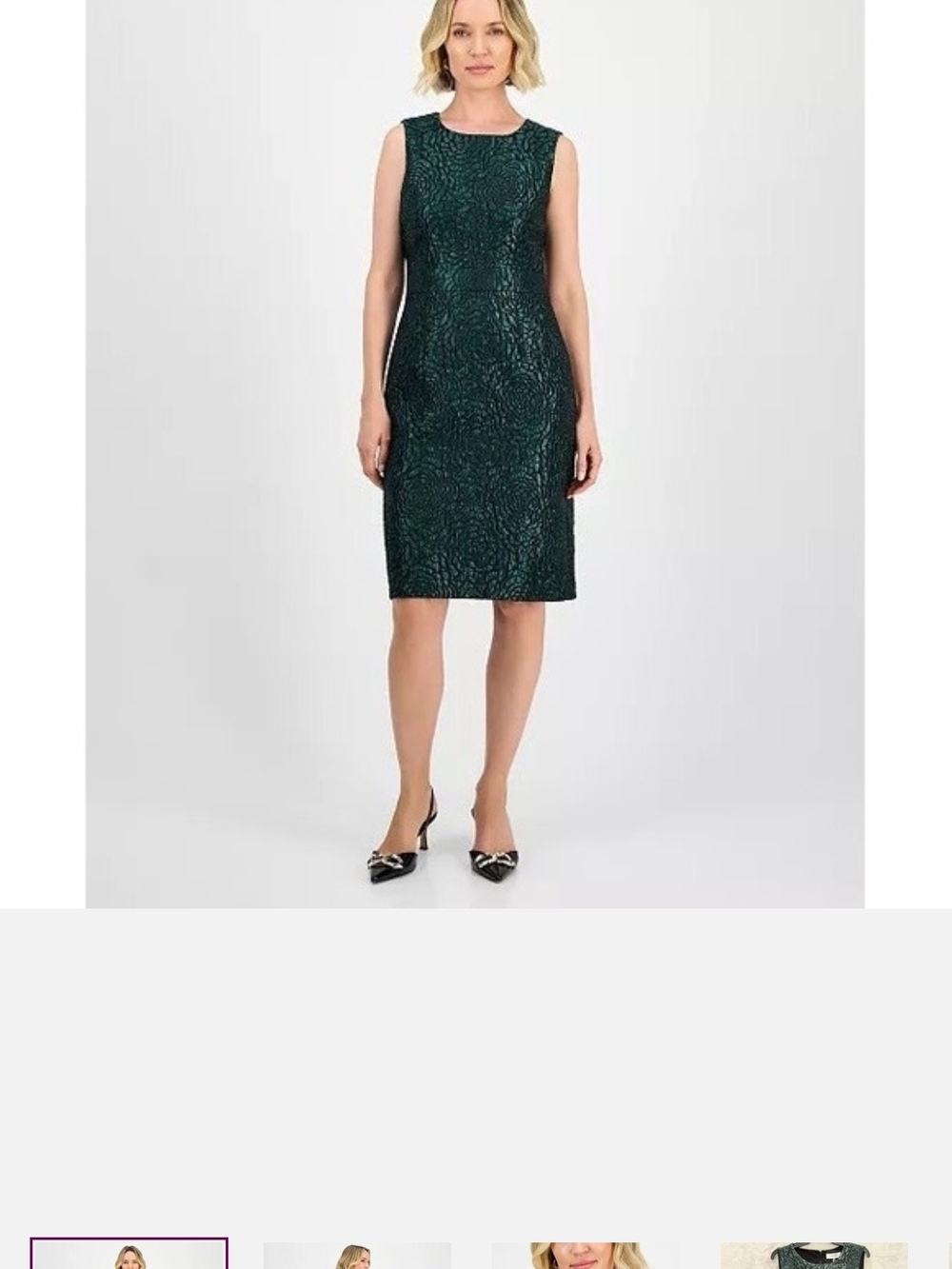 Kasper Emerald Green Sleeveless Sheath Dress